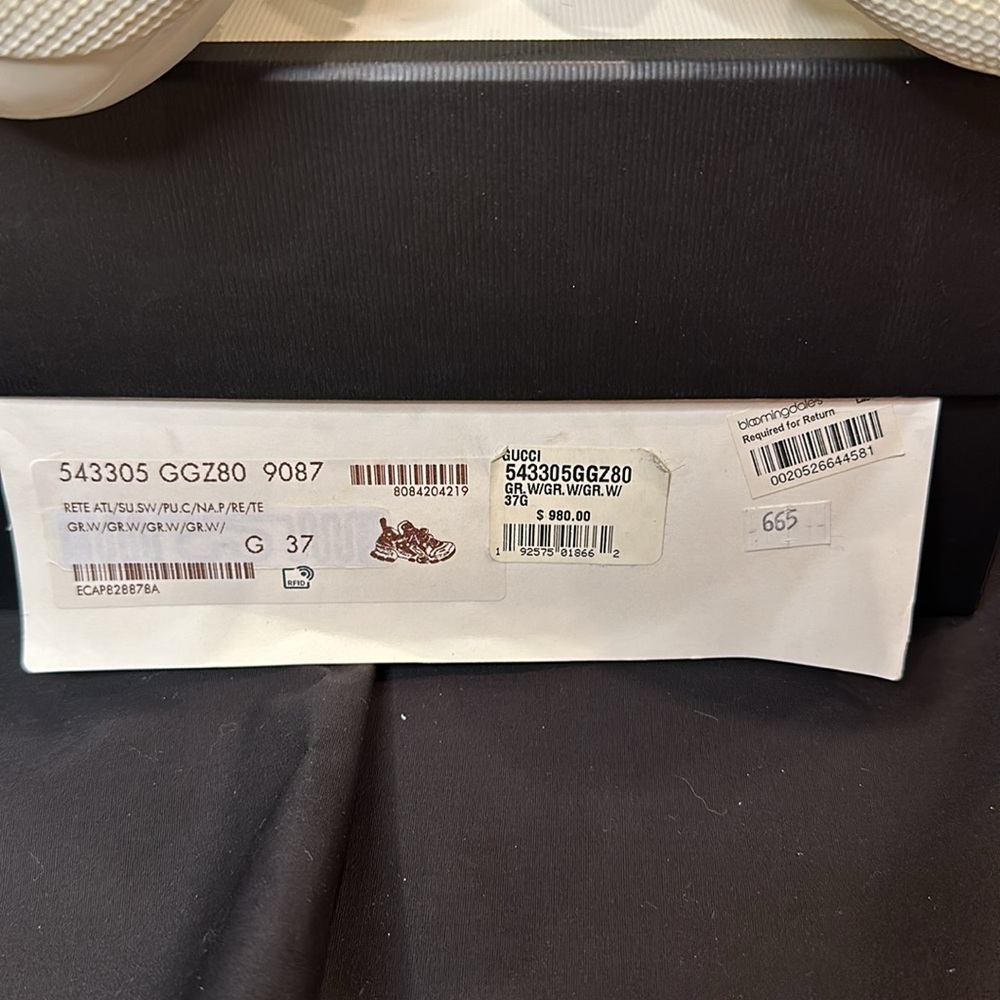 GUCCI Flashtrek Leather & Mesh Sneakers Size 37 - Picture 5 of 5